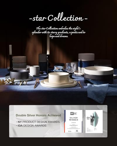 Star Dinnerware Sets with Mugs (Cappuccino White)