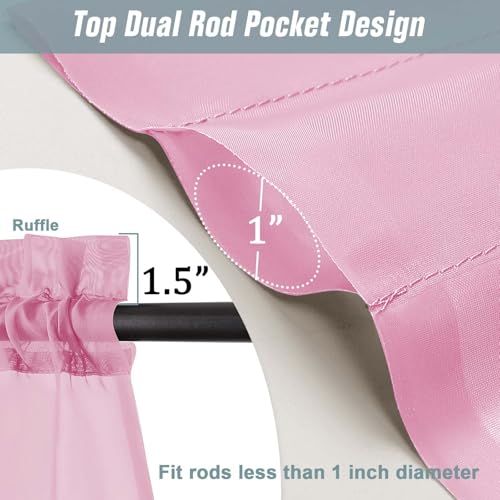 Light Pink Sheer Curtains for Window 96 Inches Long 2 Panels (42"W x 96"L (Pack of 2) / Light Pink)