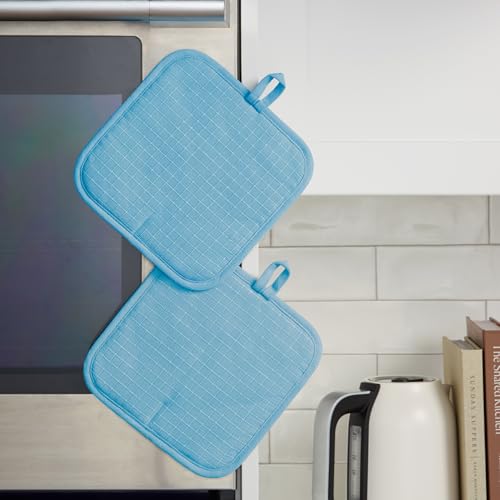 Gourmet Series Gridlines Pot Holders 2 (Blue Velvet)