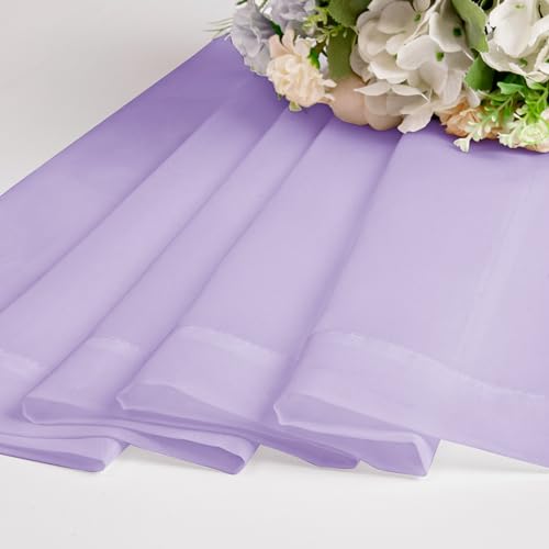 Extra Long Sheer Curtains 96 inches Long for Bedroom Living Room (Lavender / 42"W x 96"L (Pack of 2))