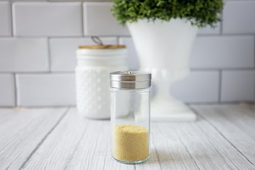 Glass Spice Jar With Stainless Steel Shaker Lid (4 fl oz)