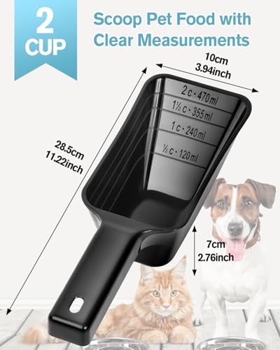 2 Cup Dog Food Scoop (Black)