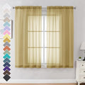 Gold Sheer Curtains 63 Inches Long 2 Panels (Gold / 42"W x 63"L (Pack of 2))