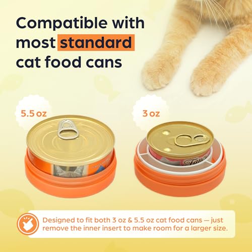Canned Cat Food Storage Container Patent Pending Reusable Airtight Can Cover Pet Food Sealer (1 Pack)