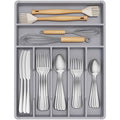 Silverware Drawer Organizer Tray (Gray / 12.3 x 16 inch (7 Slots))