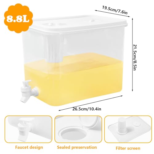 152 Pcs Lemonade Stand Supplies Kits 8.8L Plastic Drink Dispenser with Spigot 50 Sets 12 Oz Disposable Cups with Lids Straws for Water Tea Beverages Juice