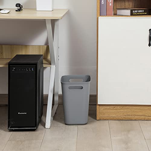 Plastic Small Bathroom Trash Can Wastebasket (Grey / 3.5 Gallon/3 Pack)