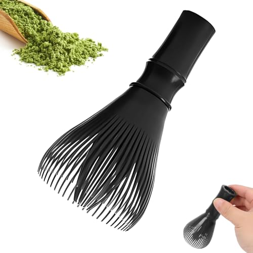 Matcha Whisk Reusable Resin Matcha Whisk Easy to Clean Stirring Tool for Japanese Matcha Green Tea Ceremony (Black)