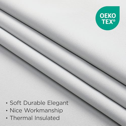 Blackout Curtains 63 Inch Length 2 Panels Set (Greyish White / 52"W x 63"L (Pack of 2))
