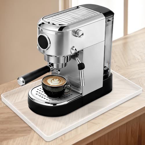 Silicone Coffee Maker Mat with Lip for Countertops 14.8''x7.9'' Translucent (Translucent / 14.8'' x 7.9'')