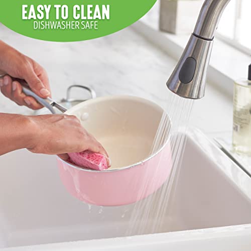 Artisan Healthy Ceramic Nonstick (Pink / 1QT and 2QT Saucepan Pot Set / Induction)