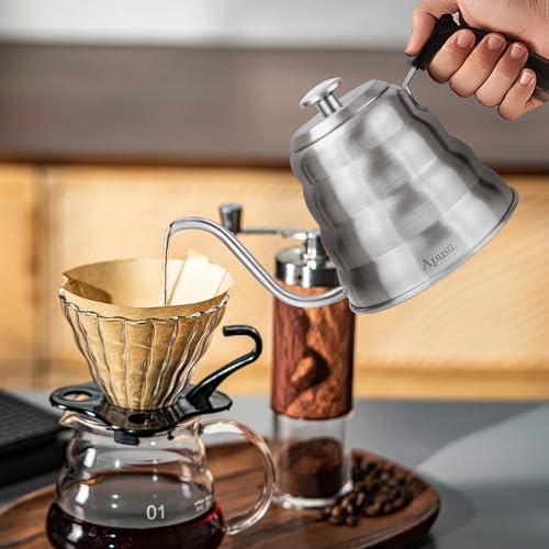 Tea Kettle For Stovetop (Silver (with Thermometer) / 1.3 Quarts)