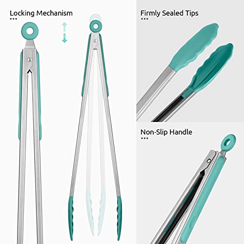 Kitchen Tong for Cooking (Aqua Sky / 16 inch)