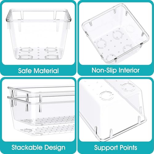 23 PCS Plastic Drawer Organizers Set (Clear / 23 PCS)