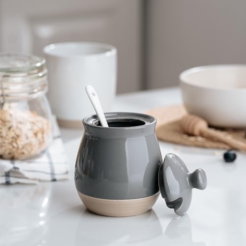 10oz Sugar Bowl with Lid and Spoon (Sugar Bowl / Dark Gray)