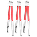 3 Pack Grill Tongs (Red / 10 Inch)