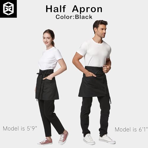 Waist Apron for Men Server Bistro Half 4251BY (10 Pack / Black)