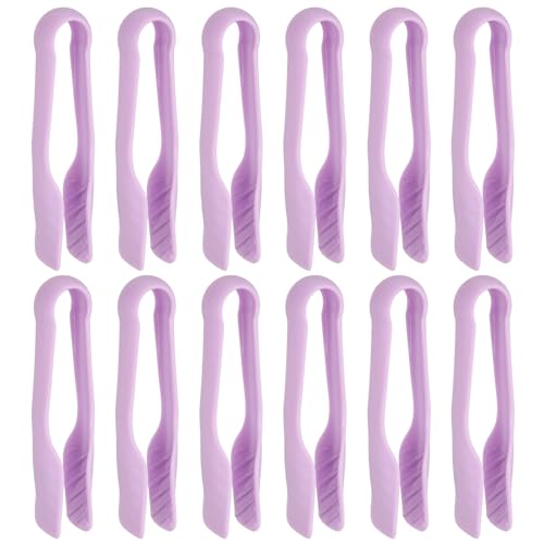 12 Pcs Toaster Tongs (6 Inch / Purple)