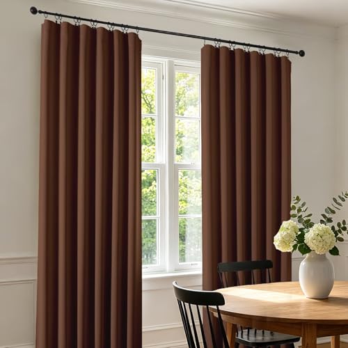 Brown Blackout Curtains 108 inch Length 2 Panels Set (Brown / 52"W x 108"L (Pack of 2))