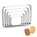 Rectangle Round Corner Cookie Cutters Egg Biscuit for Kids DIY Lunchbox Bento Box Fruit Vegetable Sandwich Cutters for Baking (Rectangle Round Corner)