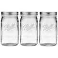 Wide Mouth Glass Mason Jars with Lids and Bands (Quart / 32 Oz (Pack of 3))