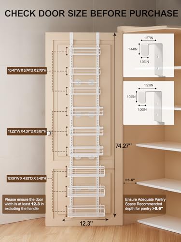 9 Tier Over the Door Pantry Organizer (White / 9 Tier-S)