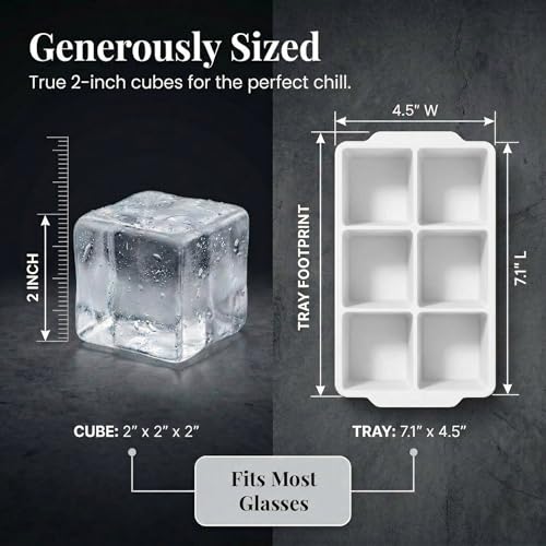 Large Silicone Ice Cube Tray (White / 3-Pack)