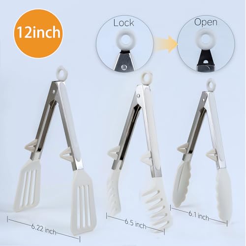 Kitchen Tongs (White / 12 Inch)