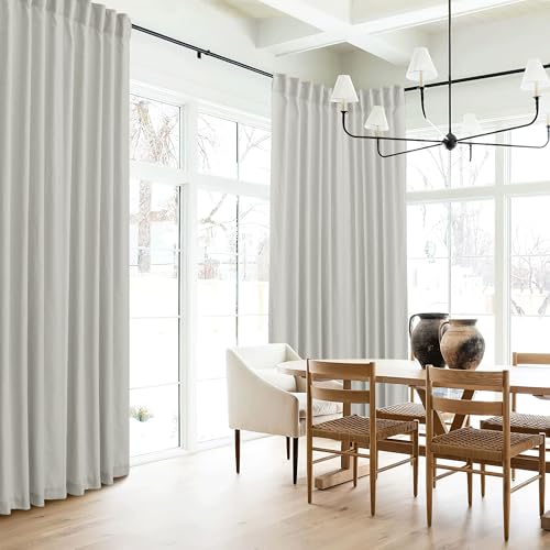 Sheer Curtains 108 inches (H - Grey / 52"W x 108"L (Pack of 2))