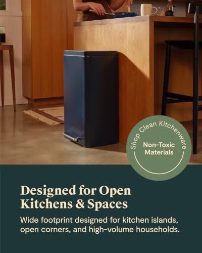 45L Rectangular Step Stainless Steel Trash Can (Stone)