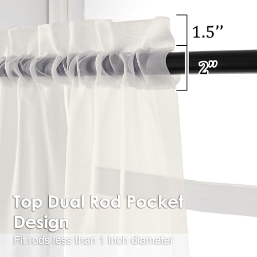 Ivory Sheer Curtains 78 Inches Long 2 Panels (Ivory / 42"W x 78"L (Pack of 2))