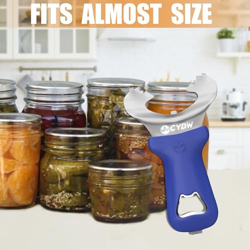 Mason Jar Opener Tool with Soft Touch Handle (Blue)