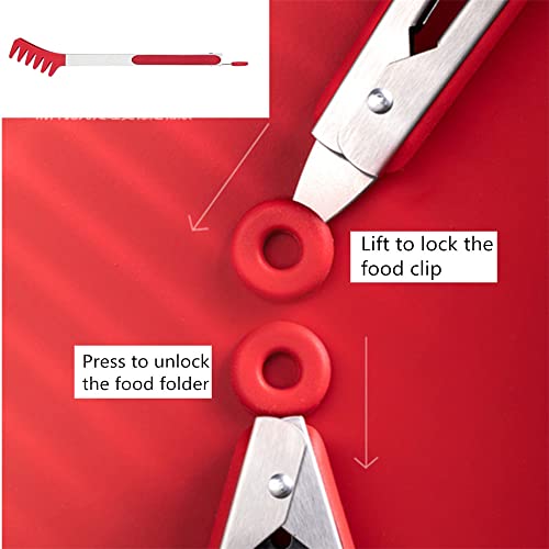 Large 16" Red Stainless Steel Pasta Tong with Silicone Tips