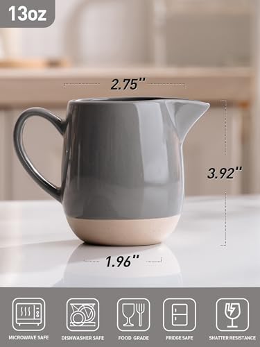 13oz Creamer with Handle (13 Ounces / Dark Gray)