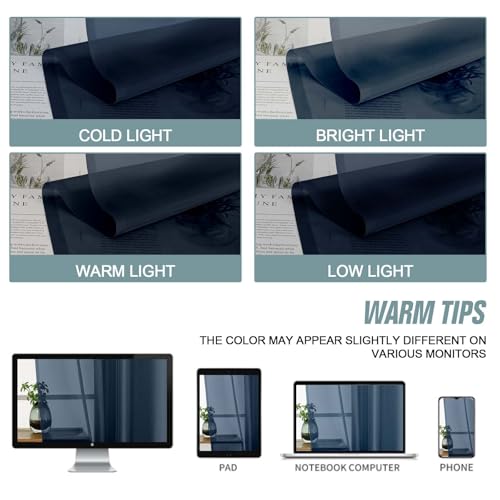 Navy Blue Sheer Curtains 84 Inches Long 2 Panels (42"W x 84"L (Pack of 2) / Navy Blue)