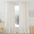 Extra Wide Sheer Curtains for Sliding Patio Door Large Window (Linen / 70"W x 84"L (Pack of 2))