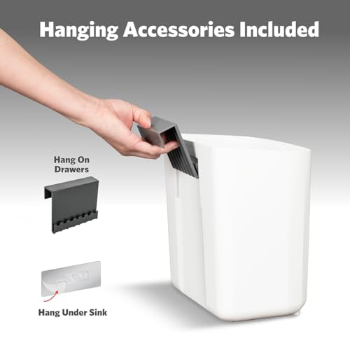 Roomate Under Counter Waste Bin (White Plastic / 7 L)