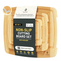3 packs Bamboo Cutting Board Set Non Slip Feet Over Sink For Kitchen Meal Prep & Serving Brides Her Wedding Day Bridal Shower Engaged Wed House Christmas Married Future Unique Cool Gifts (3 Pack / Two-Tone Bamboo)