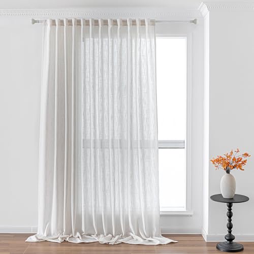 Extra Long Curtains for Living Room (100"W x 108"L (Pack of 1) / Beige White)