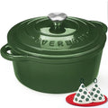 Enameled Cast Iron Dutch Oven (5.5 Quart / Glossy Green)