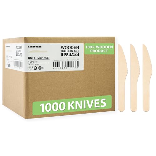 Wooden Knives 1000 Pieces Bulk Pack (1000 Knives)