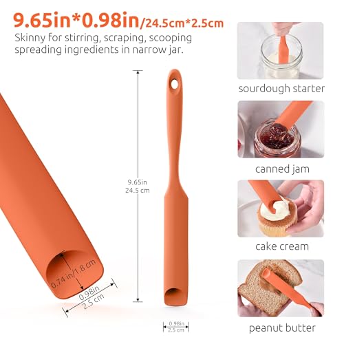 Silicone Jar Spatula for Sourdough Starter (Orange / 9.65 in)
