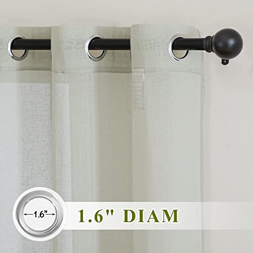 Linen Sheer Sage Green Curtains for Bedroom (36"W x 84"L (Pack of 2) / Sage Green)