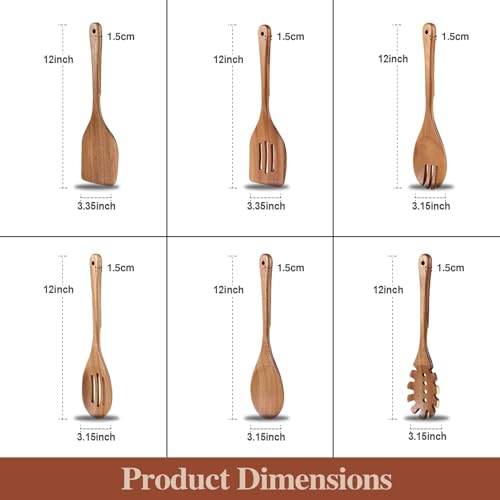 Wooden Cooking Utensils (6 PCS SET / Natural)