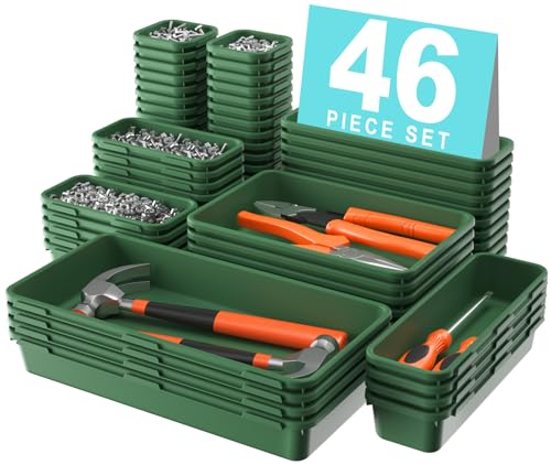 Tool Box Organizer Tray Divider Set Drawer Organizer (5 Size / Green)