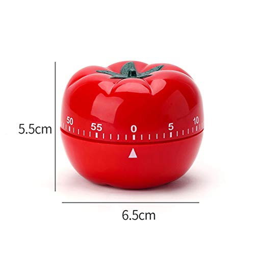 Cute Tomato Shape 360 Degree Rotating Kitchen Cooking Timer Kitchen Craft Mechanical Wind Up 60 Minutes Timer (Red)