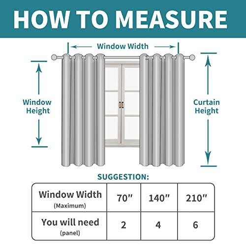 Haze Blue Linen Curtains 84 Inch Length for Living Room 2 Panels (52"W x 84"L (Pack of 2) / Silver Grommet-haze Blue)