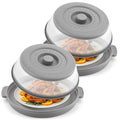 2 Pack Microwave Splatter Cover for Food with Anti (2 Pcs Gray)