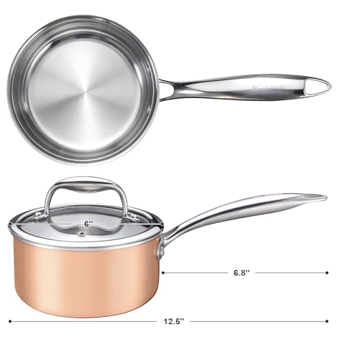 1 Quart Saucepan with Lid (Copper Tone / 1 Quarts)