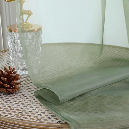 Extra Long Sage Green Sheer Curtains 120 Inches Long 2 Panels (Sage Green / 59"W x 120"L (Pack of 2))